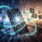 Smartphone ficando lento com o tempo, ilustrando obsolescência tecnológica.