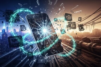 Smartphone ficando lento com o tempo, ilustrando obsolescência tecnológica.