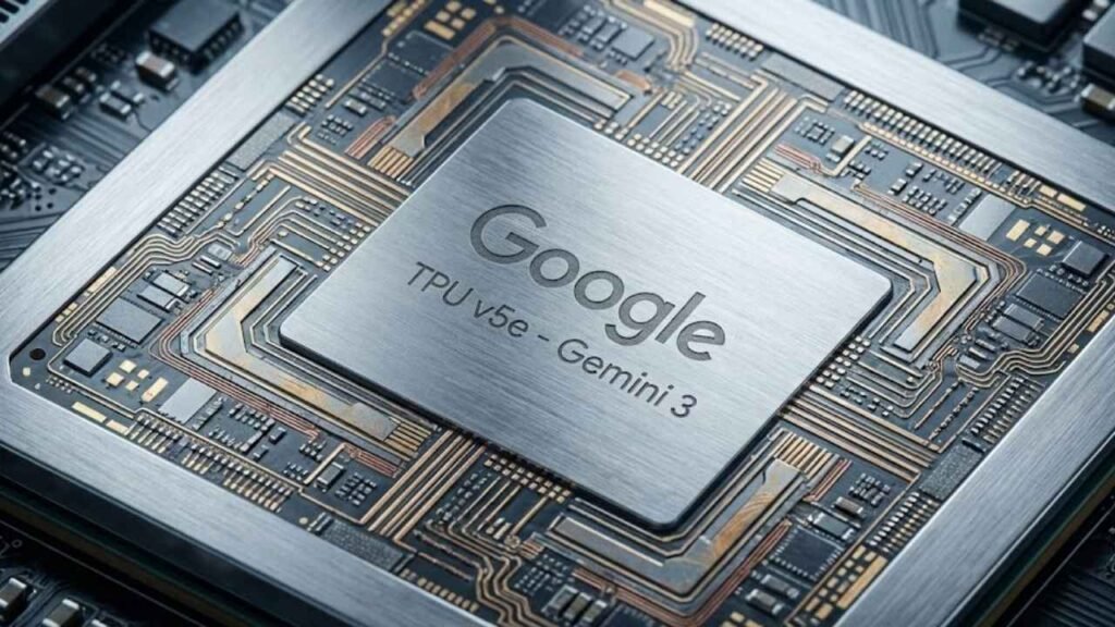 Aperto de mãos digital entre os logotipos da Apple e do Google em um cenário de alta tecnologia.