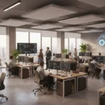 Imagem de um escritório da OpenAI com funcionários no trabalho, simbolizando o avanço da openai supera us 20