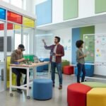 Profissionais diversos trabalhando em tecnologia, simbolizando contratações baseadas em habilidades sem diploma universitário