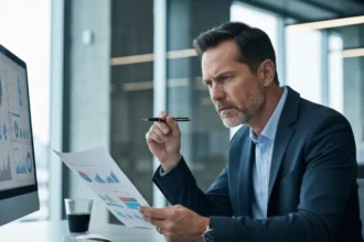 Gráfico abstrato mostrando conexões e confiança em algoritmos em crescimento.